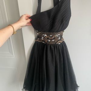 Black beaded homecoming dress